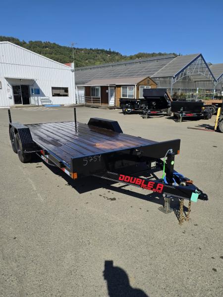 New CAR HAULER 2027 Double A ECH77-16 77  X 16' 7000 GVWR FLATBED TRAILER WITH STABILIZER JACKS