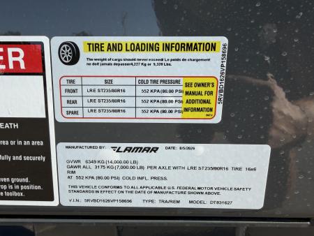 New #158696 2027 LAMAR DT 16 X 83 TANDEM AXLE 14K TELESCOPIC DUMP TRAILER W/ 3' SIDES