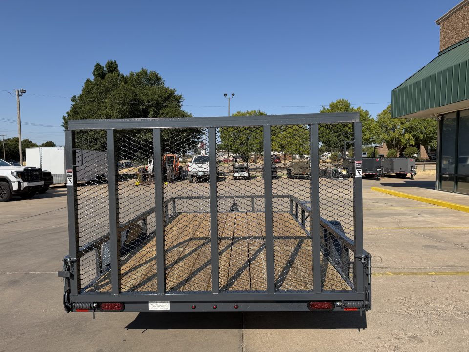 New #159188 2027 LAMAR UC 12 X 83 SINGLE AXLE PIPE TOP 3K UTILITY TRAILER W/ REAR RAMP GATE