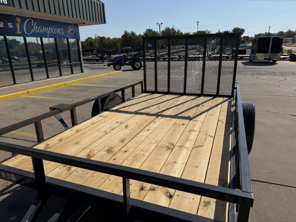 New #159188 2027 LAMAR UC 12 X 83 SINGLE AXLE PIPE TOP 3K UTILITY TRAILER W/ REAR RAMP GATE