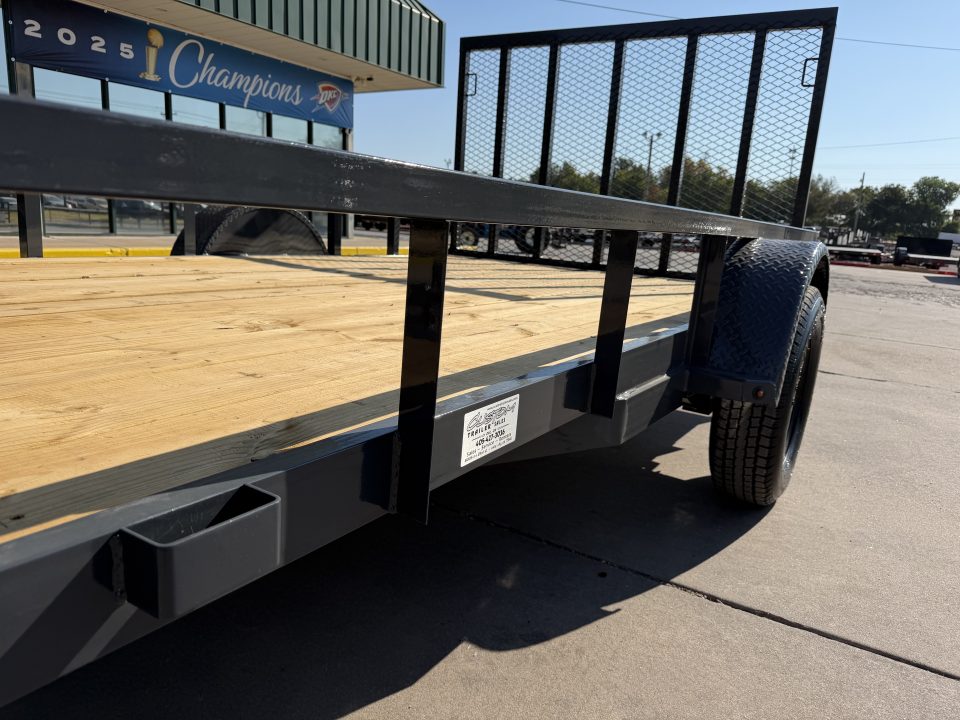 New #159188 2027 LAMAR UC 12 X 83 SINGLE AXLE PIPE TOP 3K UTILITY TRAILER W/ REAR RAMP GATE