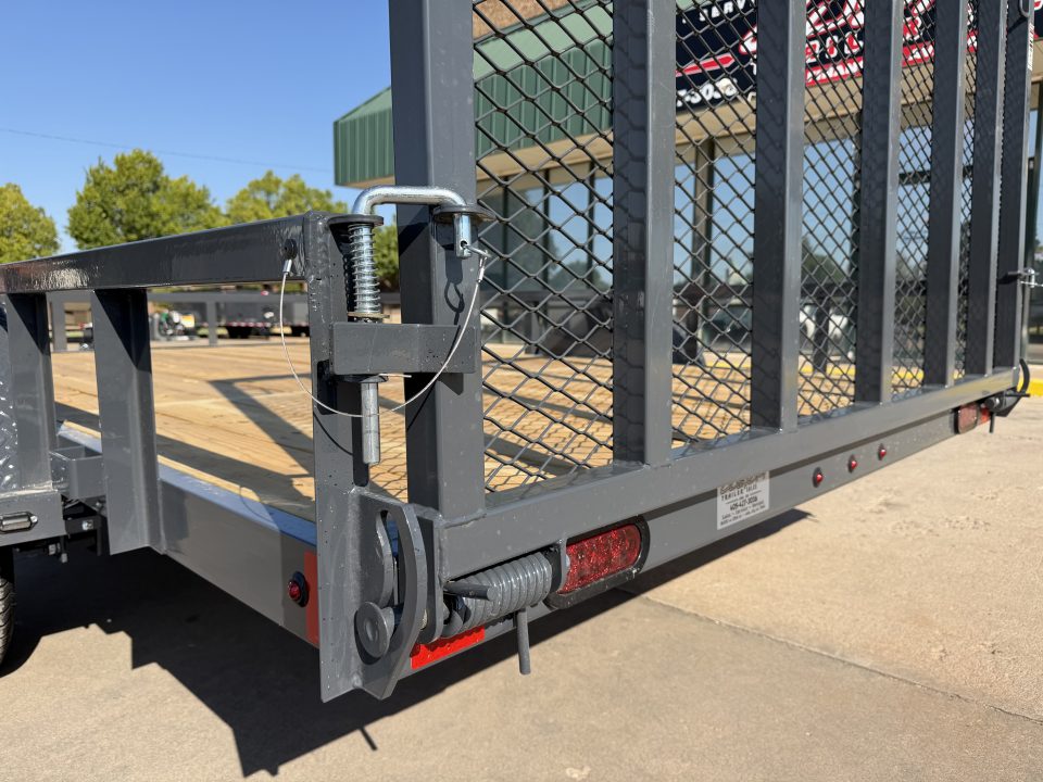 New #159188 2027 LAMAR UC 12 X 83 SINGLE AXLE PIPE TOP 3K UTILITY TRAILER W/ REAR RAMP GATE