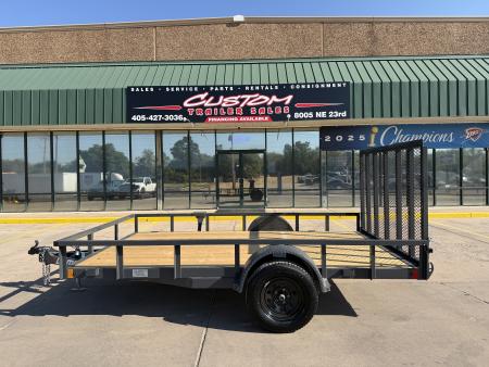 New #159188 2027 LAMAR UC 12 X 83 SINGLE AXLE PIPE TOP 3K UTILITY TRAILER W/ REAR RAMP GATE
