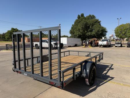New #159188 2027 LAMAR UC 12 X 83 SINGLE AXLE PIPE TOP 3K UTILITY TRAILER W/ REAR RAMP GATE