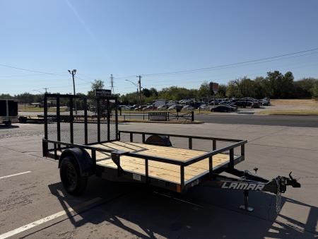 New #159188 2027 LAMAR UC 12 X 83 SINGLE AXLE PIPE TOP 3K UTILITY TRAILER W/ REAR RAMP GATE