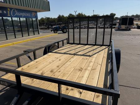 New #159188 2027 LAMAR UC 12 X 83 SINGLE AXLE PIPE TOP 3K UTILITY TRAILER W/ REAR RAMP GATE
