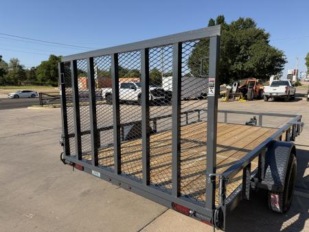 New #159188 2027 LAMAR UC 12 X 83 SINGLE AXLE PIPE TOP 3K UTILITY TRAILER W/ REAR RAMP GATE
