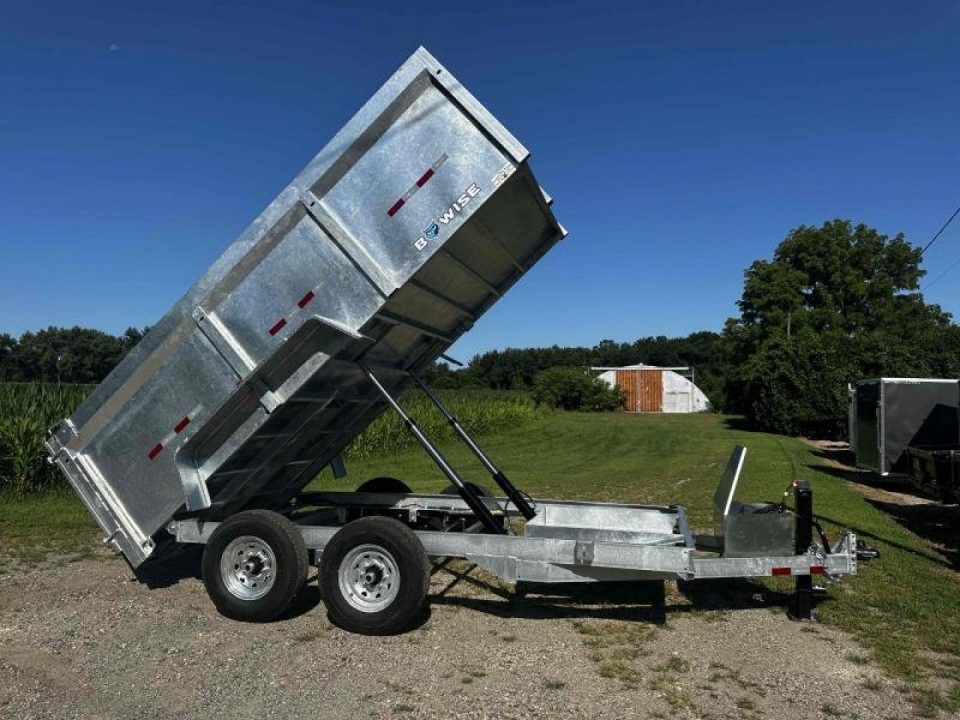 New 2027 BWISE Galvanized 7x14 High Side 14k with ramps Dump Trailer