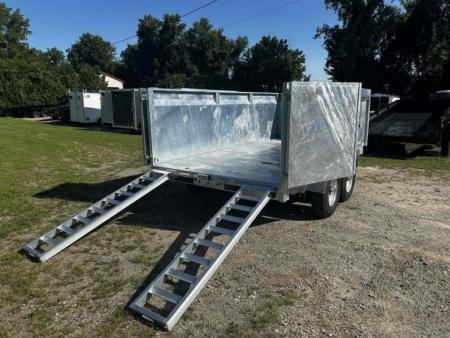 New 2027 BWISE Galvanized 7x14 High Side 14k with ramps Dump Trailer
