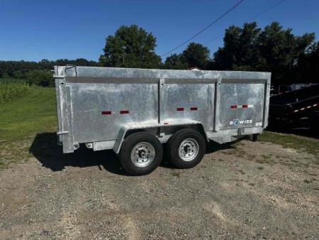 New 2027 BWISE Galvanized 7x14 High Side 14k with ramps Dump Trailer