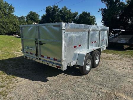 New 2027 BWISE Galvanized 7x14 High Side 14k with ramps Dump Trailer