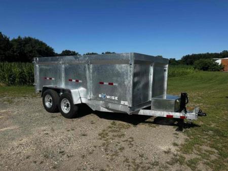 New 2027 BWISE Galvanized 7x14 High Side 14k with ramps Dump Trailer