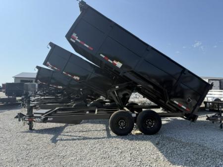 New 2026 H&H Trailers Black 7'x16' 14k High Side Dump Trailer