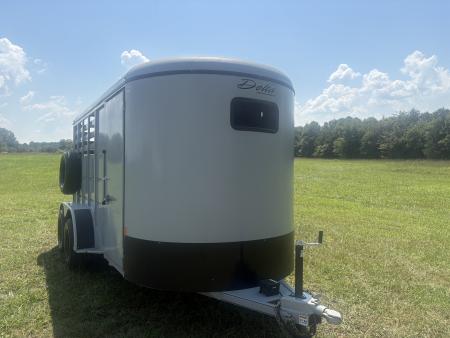 Used 2023 Delta Mfg 14' HORSE/STOCK COMBO BUMPER PULL Horse Trailer