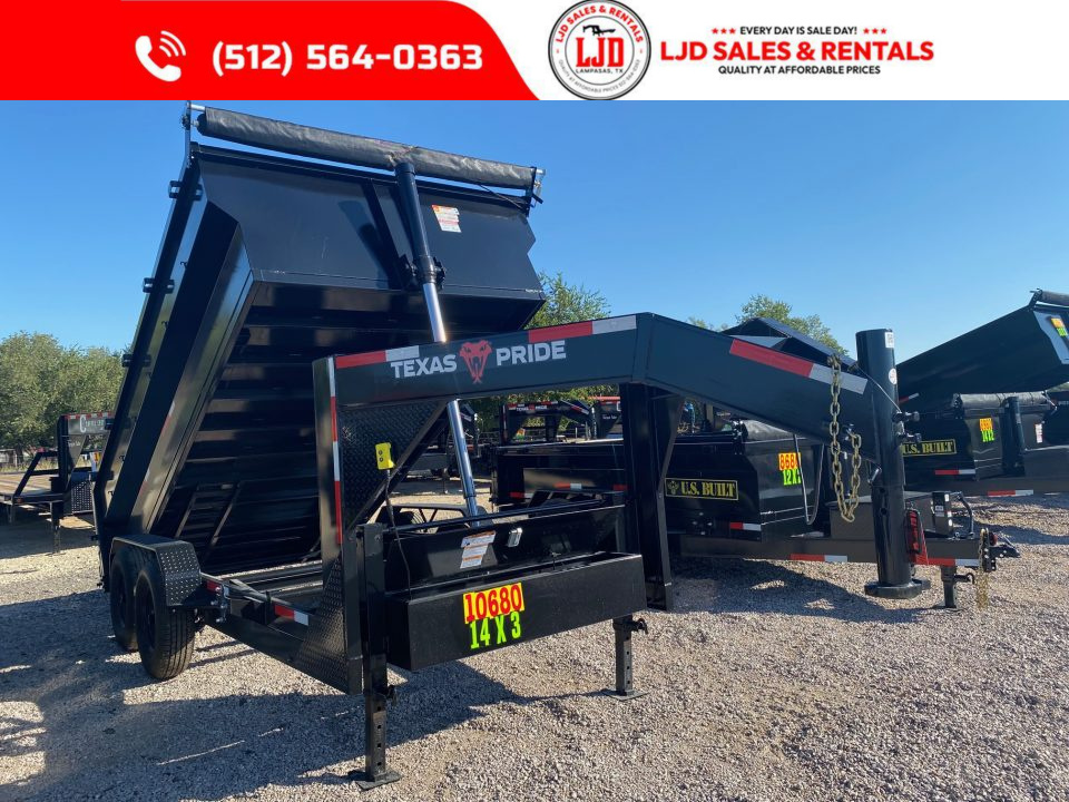 New 2027 Texas Pride - 14'x3' - Tarp - 16K GVWR - Spreader - Ramps - Dump Trailer