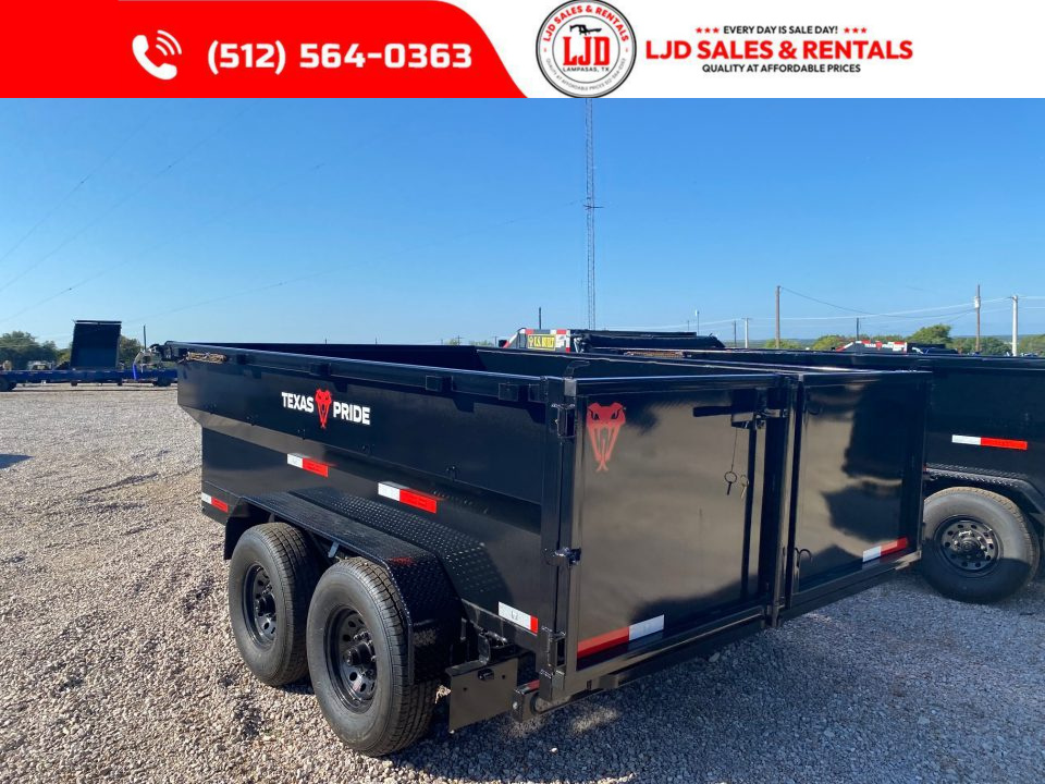 New 2027 Texas Pride - 7' x 12' x 3' Dump Trailer - 16K - Tarp - Ramps