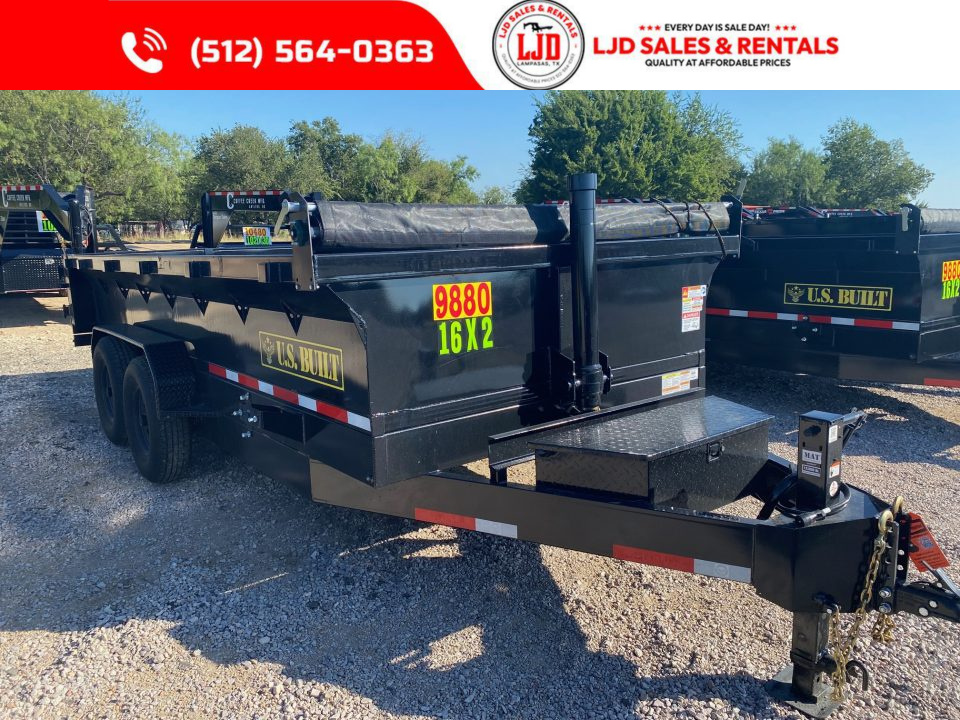 New 2027 US Built - 16 x 2 - Ramps - Tarp - 16K GVWR Dump Trailer
