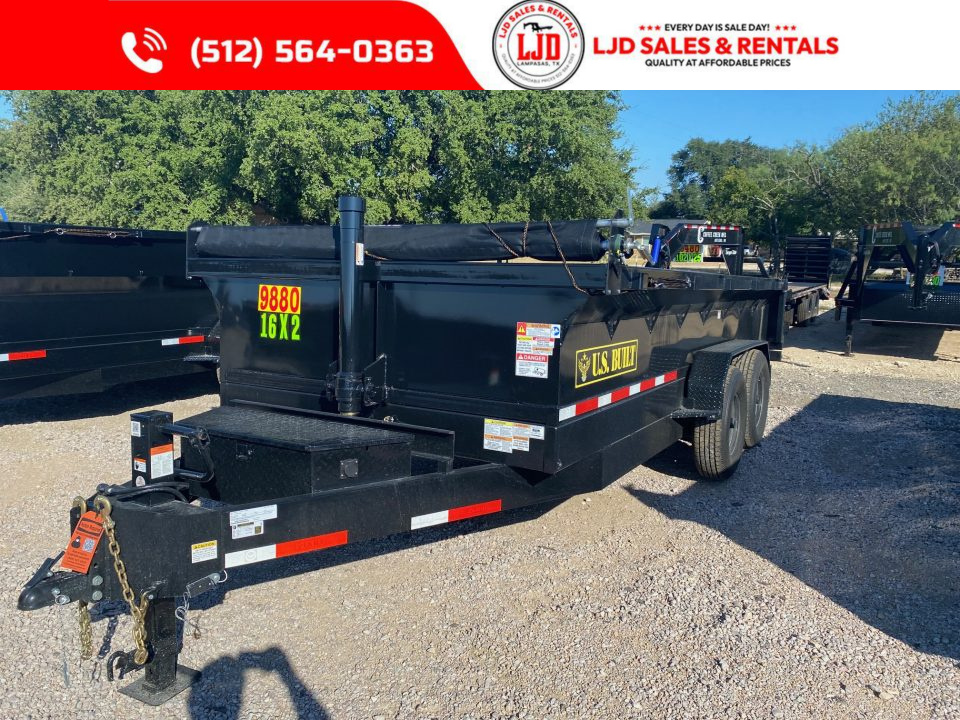 New 2027 US Built - 16 x 2 - Ramps - Tarp - 16K GVWR Dump Trailer