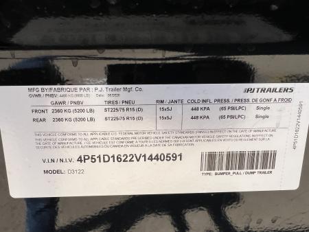 New 2027 PJ Trailers 72 X 12 D3 Dump Trailer