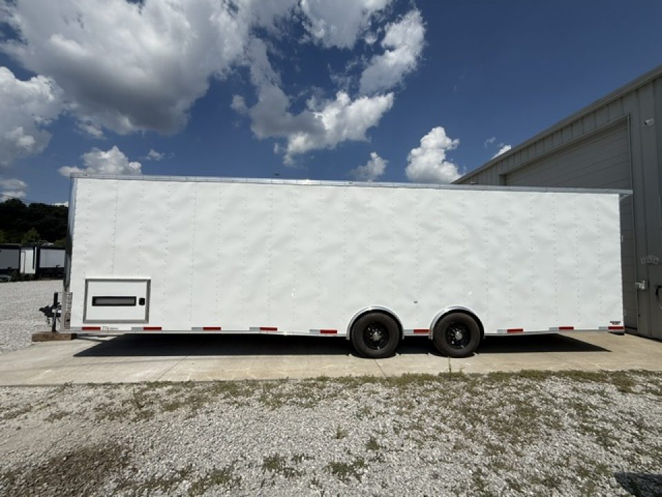 New Outlaw 8.5x30 12K White W/ Finished Interior & Cabinets
