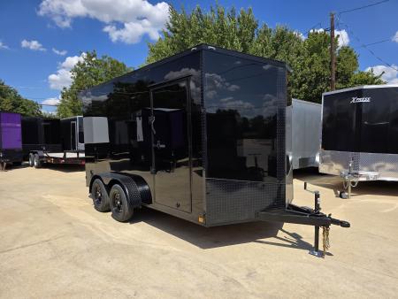 New 2027 New 7x14 TA Screwless Enclosed Trailer | Blackout | Spoiler Package | 7' Interior | .08 Polycor | Dexter Axles | 1245