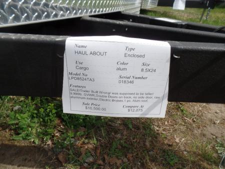 New 2026 Haul About Trailers 8.5X24 , 9,990 GVWR. Cargo / Enclosed Trailer