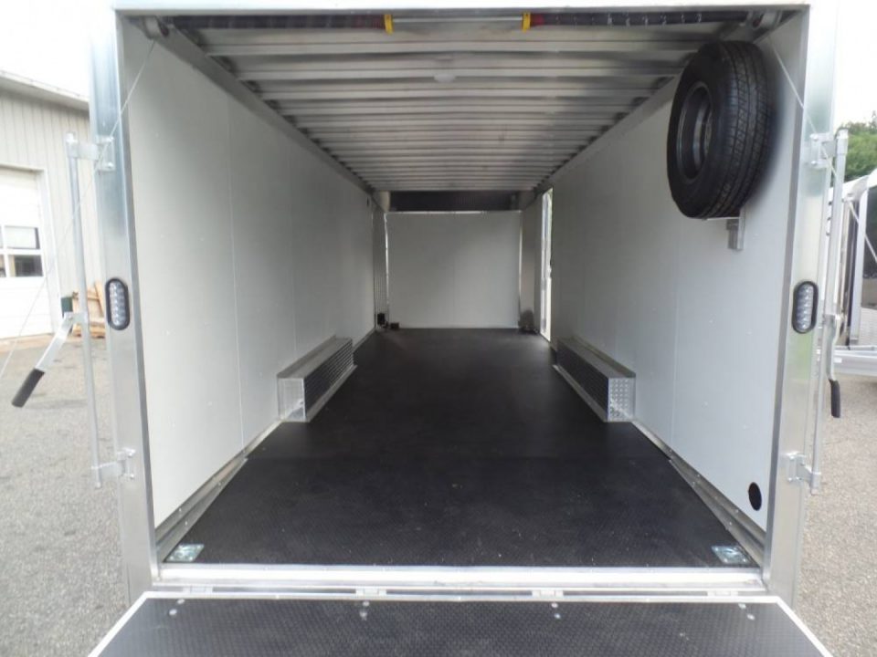 New 2025 ALCOM Aluminum Frame Enclosed Stealth Model 8.5X24 Enclosed Car Trailer, Finished Interior, White Walls, Black Coin Floor Car / Racing Trailer