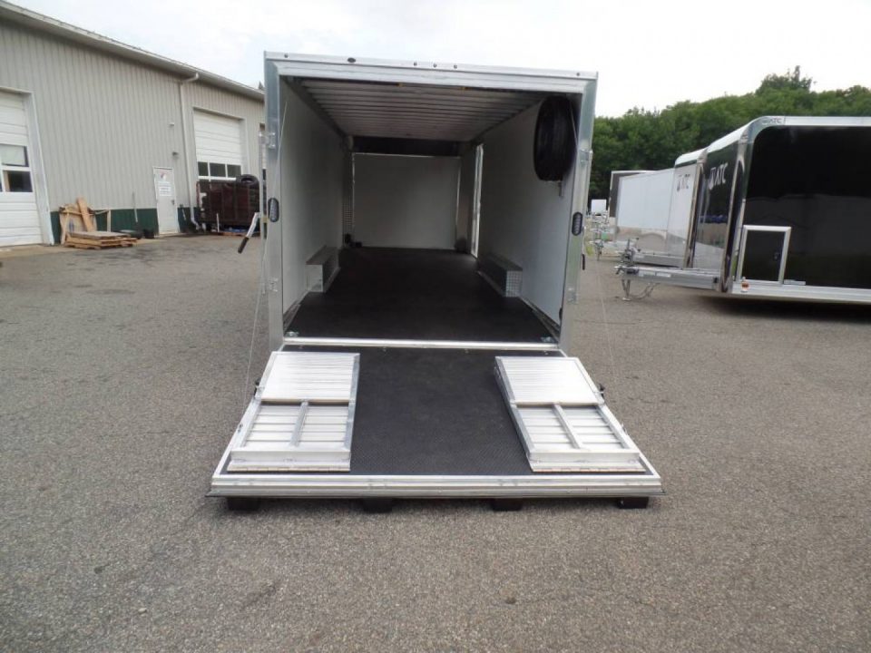 New 2025 ALCOM Aluminum Frame Enclosed Stealth Model 8.5X24 Enclosed Car Trailer, Finished Interior, White Walls, Black Coin Floor Car / Racing Trailer