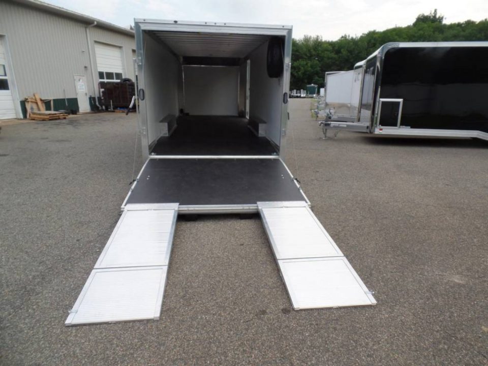 New 2025 ALCOM Aluminum Frame Enclosed Stealth Model 8.5X24 Enclosed Car Trailer, Finished Interior, White Walls, Black Coin Floor Car / Racing Trailer
