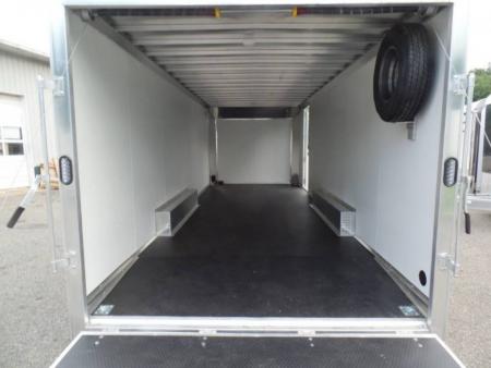 New 2025 ALCOM Aluminum Frame Enclosed Stealth Model 8.5X24 Enclosed Car Trailer, Finished Interior, White Walls, Black Coin Floor Car / Racing Trailer