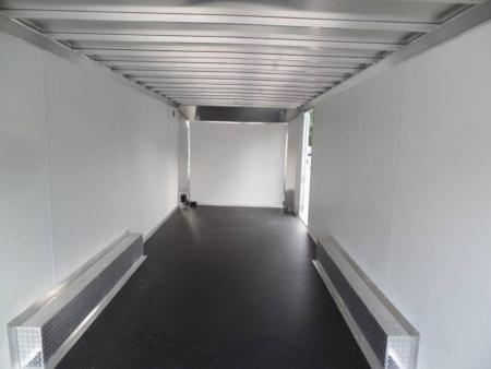 New 2025 ALCOM Aluminum Frame Enclosed Stealth Model 8.5X24 Enclosed Car Trailer, Finished Interior, White Walls, Black Coin Floor Car / Racing Trailer