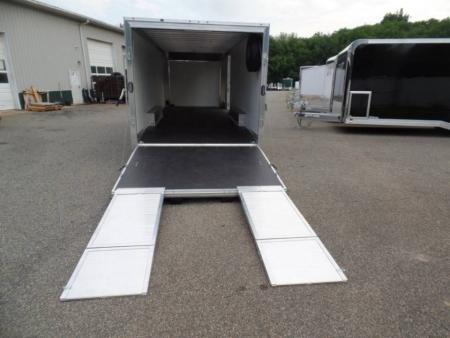 New 2025 ALCOM Aluminum Frame Enclosed Stealth Model 8.5X24 Enclosed Car Trailer, Finished Interior, White Walls, Black Coin Floor Car / Racing Trailer