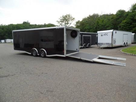 New 2025 ALCOM Aluminum Frame Enclosed Stealth Model 8.5X24 Enclosed Car Trailer, Finished Interior, White Walls, Black Coin Floor Car / Racing Trailer