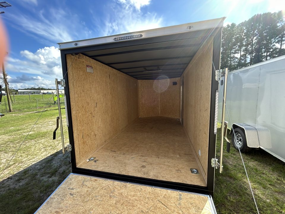 New 2027 Covered Wagon 7x14 Cargo / Enclosed Trailer, 78" Int Ht, .080 Polycore, 4-D-Rings !!!