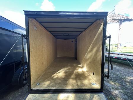 New 2027 Covered Wagon 7x16 Cargo / Enclosed Trailer, 84" Int Height, Black Out Pkg, .080 Polycore