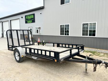 Used 2020 PJ Trailers 77 X14' SINGLE AXLE SIDE ATV RAMPS REAR GATE Utility Trailer