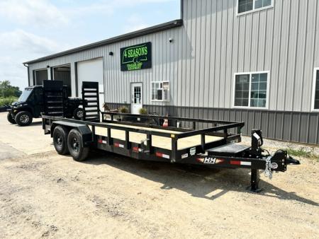 New 2026 H&H Trailers 82 X18' 14K HD UTILITY STAND UP RAMPS Utility Trailer