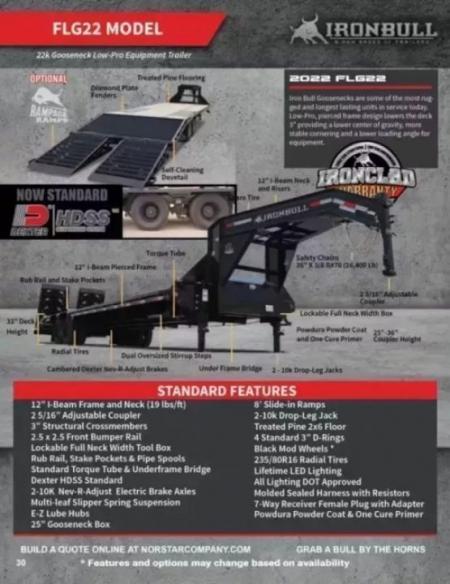 New 2027 Iron Bull 25' 26k Deckover Gooseneck Trailer