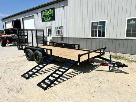 New 2027 H&H Trailers 82 X16' SIDE ATV RAMPS REAR LADDER GATE 7K GVWR Utility Trailer