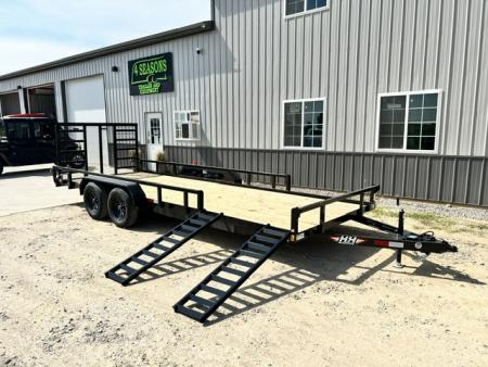 New 2027 H&H Trailers 82 X20' SIDE ATV RAMPS REAR LADDER GATE 7K GVWR Utility Trailer