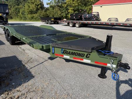 New 2027 Diamond C HXD210 Tilt Trailer PRO TILT , 12K POP UP WINCH ,POWER JACK AND BLACK ALUMATRAX FLOOR
