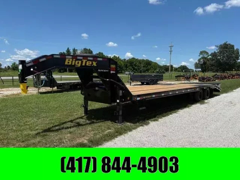 New 2027 Big Tex Trailers 102x33 Tandem 23.9K GN Flatbed w/ Mega Ramps & 2 Speed Jacks Flatbed Trailer