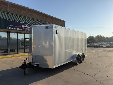 New #056658 2027 FOREST RIVER TA3 7 X 16 TANDEM AXLE 10K ENCLOSED W/ REAR RAMP DOOR