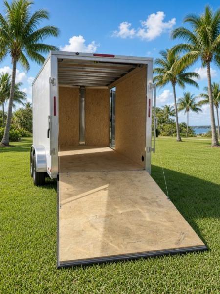 New 2026 Mission 6x12 All-Aluminum Cargo Trailer | Rear Ramp Door with Canopy