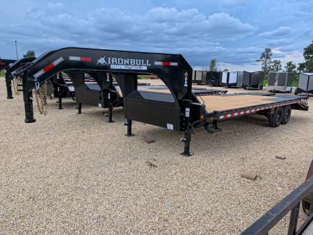 New 2027 Iron Bull 102  x 25' FDG (20+5) Gooseneck Deckover with 14K GVWR, 5 Ft. Self Cleaning Dovetail, Rampage Ramps and 10 Ply Tires
