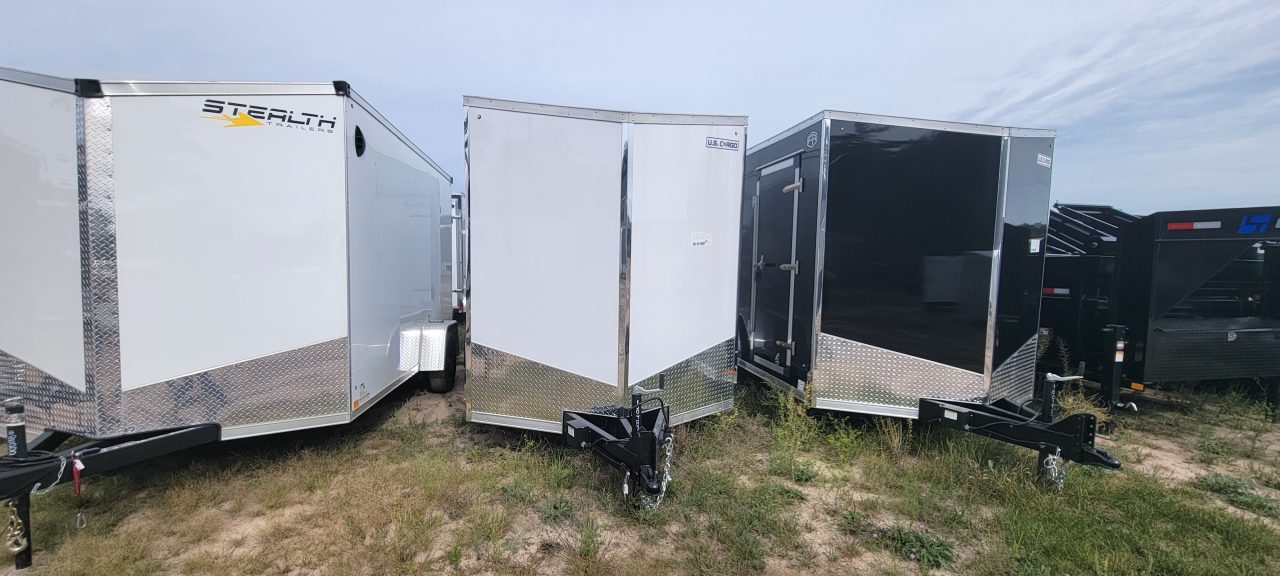 New 2027 US Cargo 7x16 7K WHITE W/BARN DOOR Cargo / Enclosed Trailer
