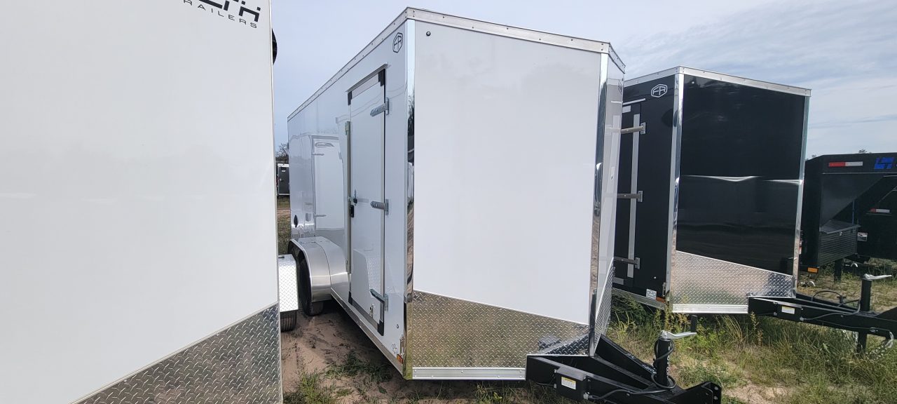 New 2027 US Cargo 7x16 7K WHITE W/BARN DOOR Cargo / Enclosed Trailer