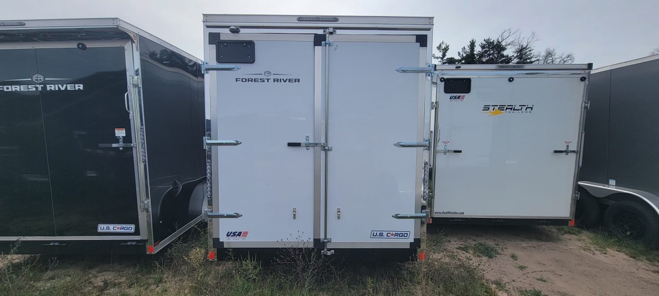 New 2027 US Cargo 7x16 7K WHITE W/BARN DOOR Cargo / Enclosed Trailer