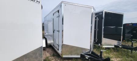 New 2027 US Cargo 7x16 7K WHITE W/BARN DOOR Cargo / Enclosed Trailer