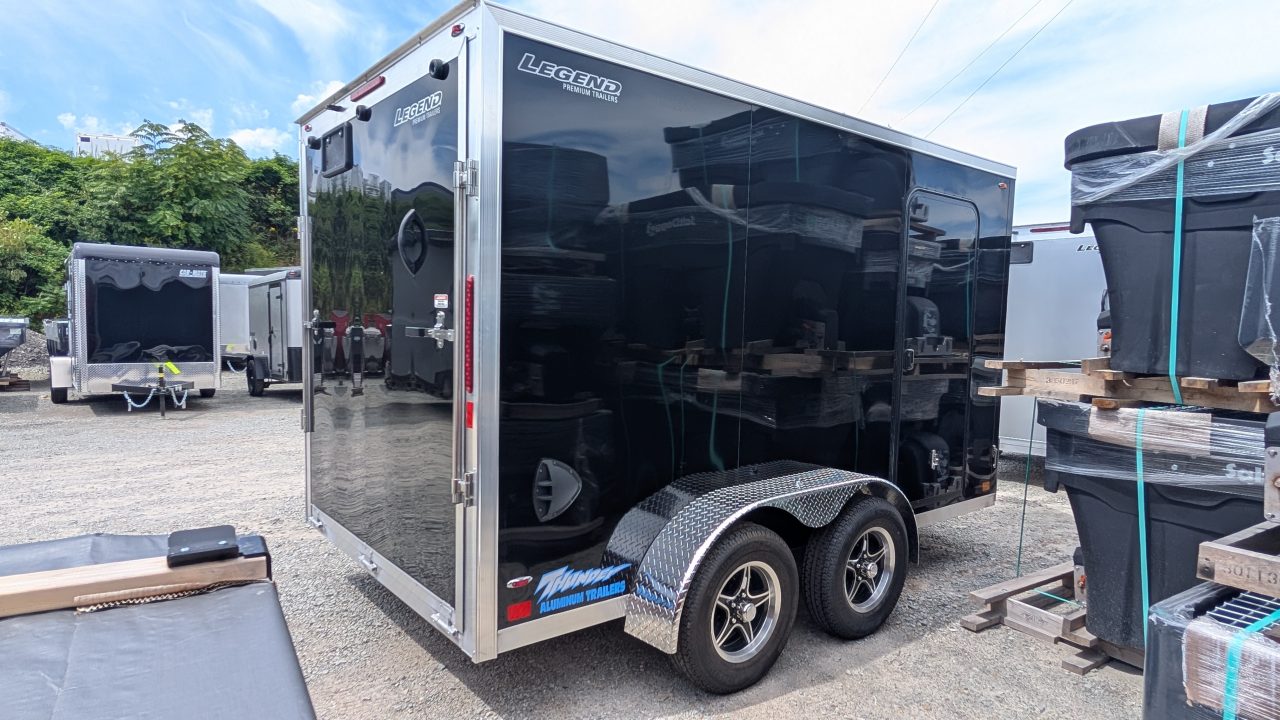 New 2027 Legend 7x12 + 2' V Thunder Aluminum Enclosed Cargo Trailer w/ Ramp Door